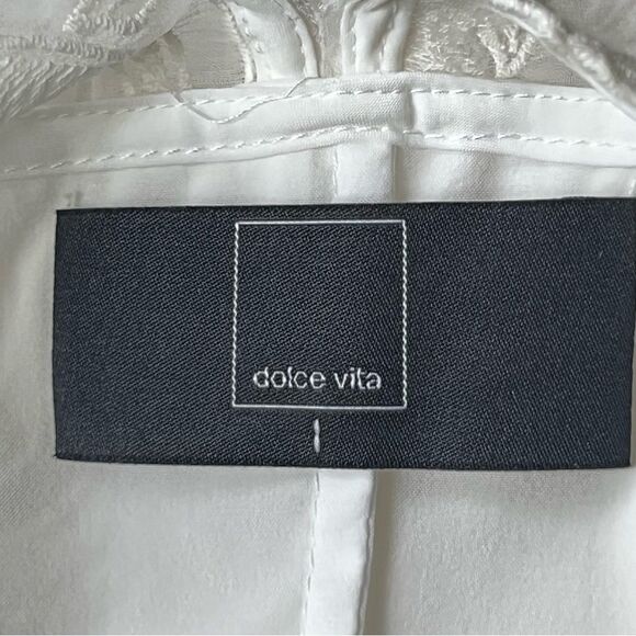 Dolce Vita Kloey Silk Embroidery Lace Mini Dress Size Large White Fit & Flare - Picture 12 of 14